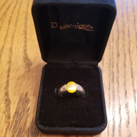 Diamonique Interchangable Simulated Cat's Eye Ring - Picture 5 of 6